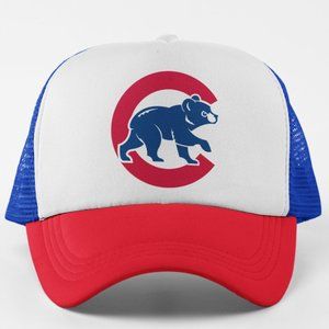 NEW Chicago Cubs Alt C Bear Foam Trucker Snapback Hat TRI-COLOR